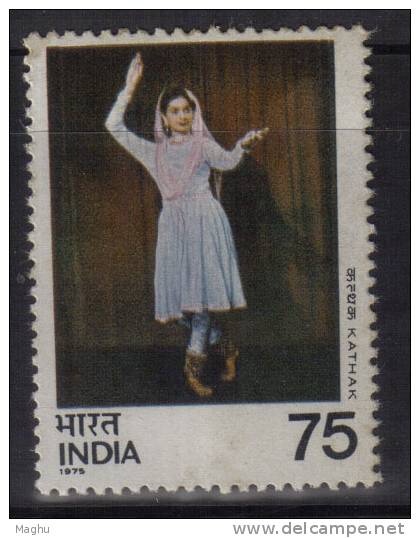 India MNH 1975, 75p Kathak, Indian Classical Dances, Dance., Costume, Culture - Nuovi