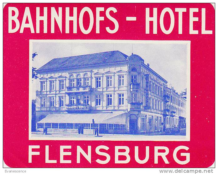 FLENSBURG / BAHNHOFS HOTEL    ///// - Hotelaufkleber