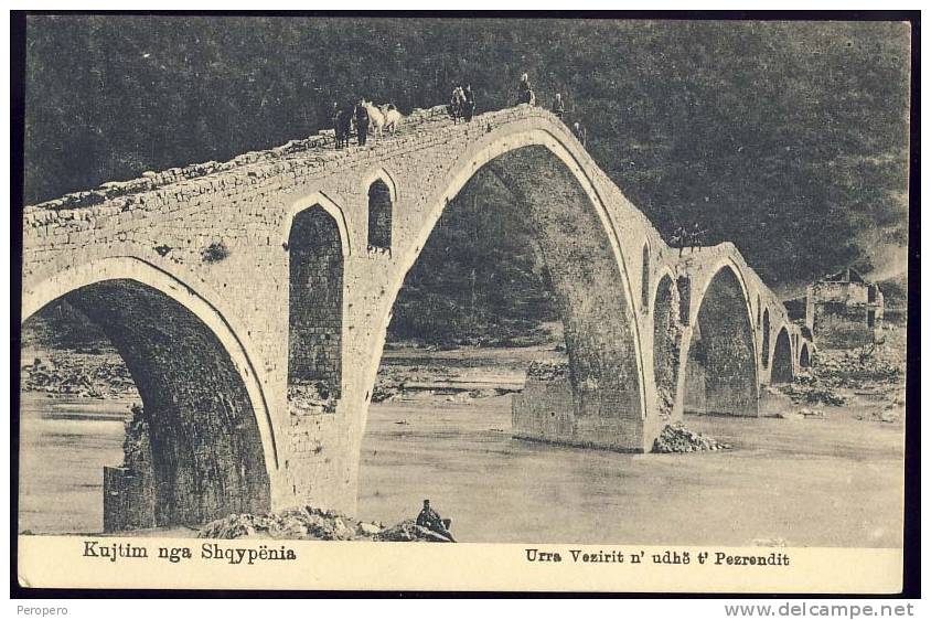 Albania  URRA VEZERIT N' UDHE T' PEZRENDIT   Old Postcard   " MARUBBI " - Albania