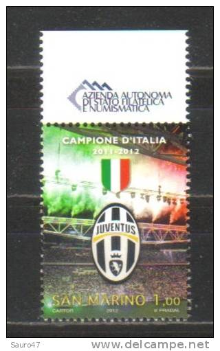 D039 Rep. San Marino 2012 - Juventus Campione D´Italia - 1 Con Logo AAFN - Nuovo ** - Club Mitici