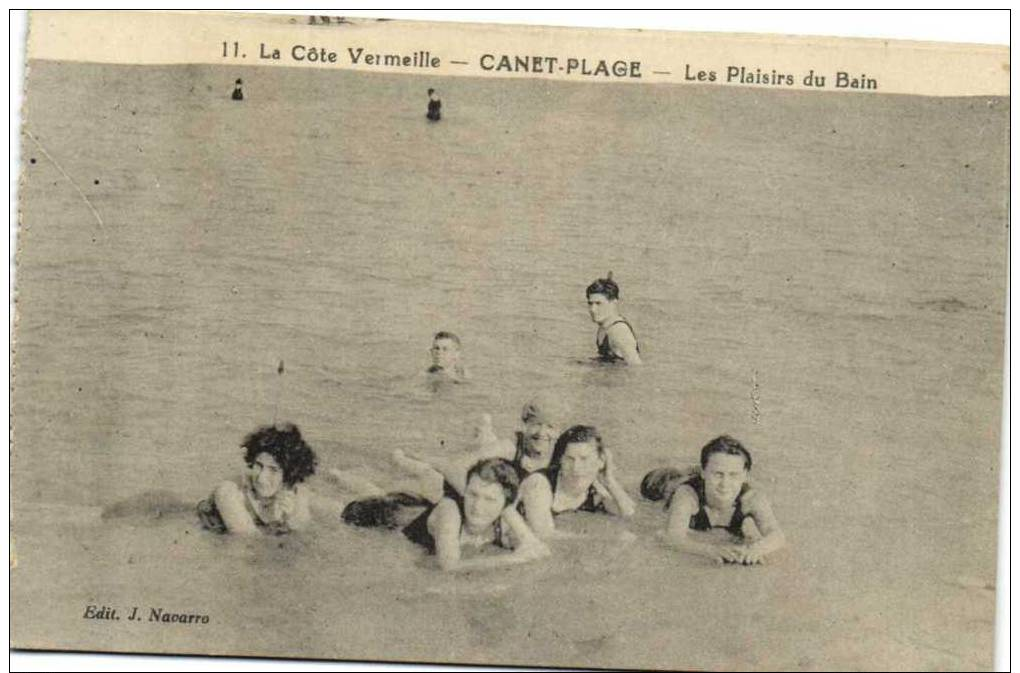 CANET PLAGE  Les Plaisirs Du Bain     Recto Verso - Canet Plage