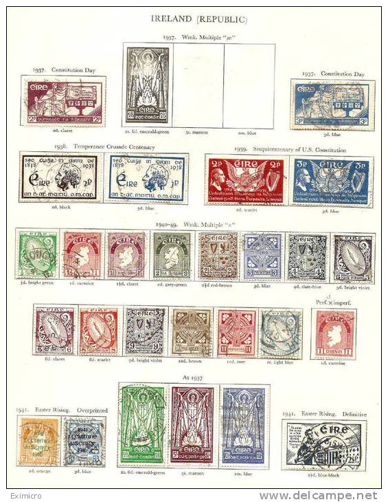 IRELAND 1937 - 1948 FINE USED ON 2 PRINTED ALBUM PAGES MINIMUM Cat £158+ - Lots & Serien