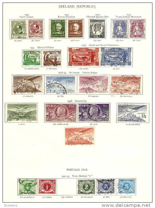 IRELAND 1937 - 1948 FINE USED ON 2 PRINTED ALBUM PAGES MINIMUM Cat £158+ - Collections, Lots & Series