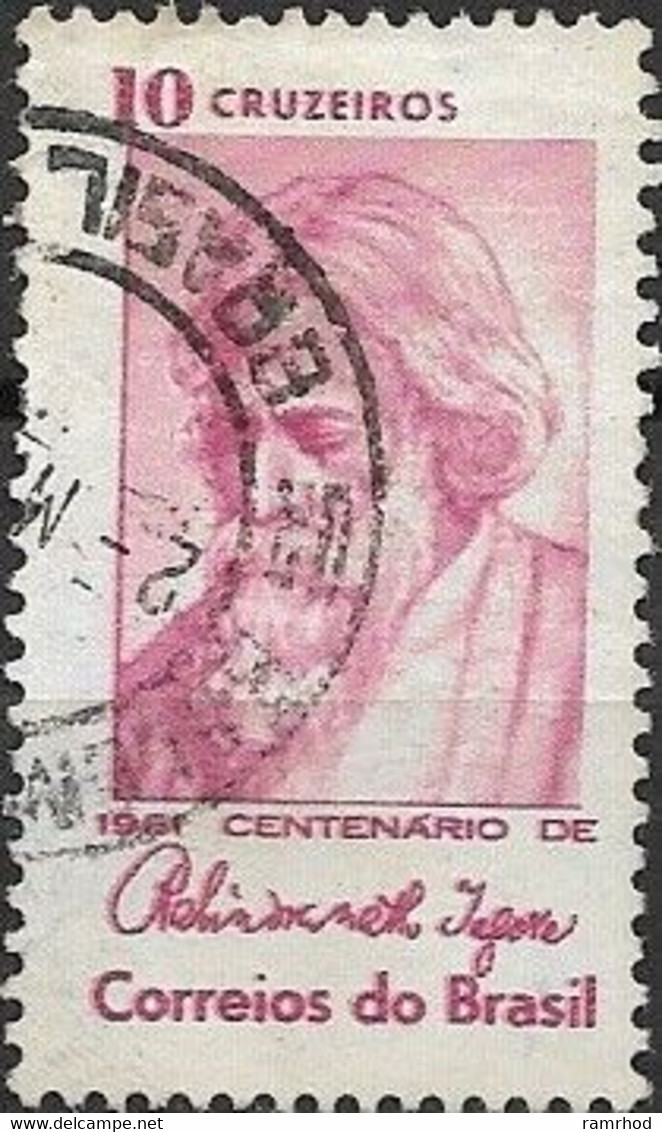 BRAZIL 1960 Birth Centenary Of Rabindranath Tagore (poet) - 10cr - Tagore FU - Usados