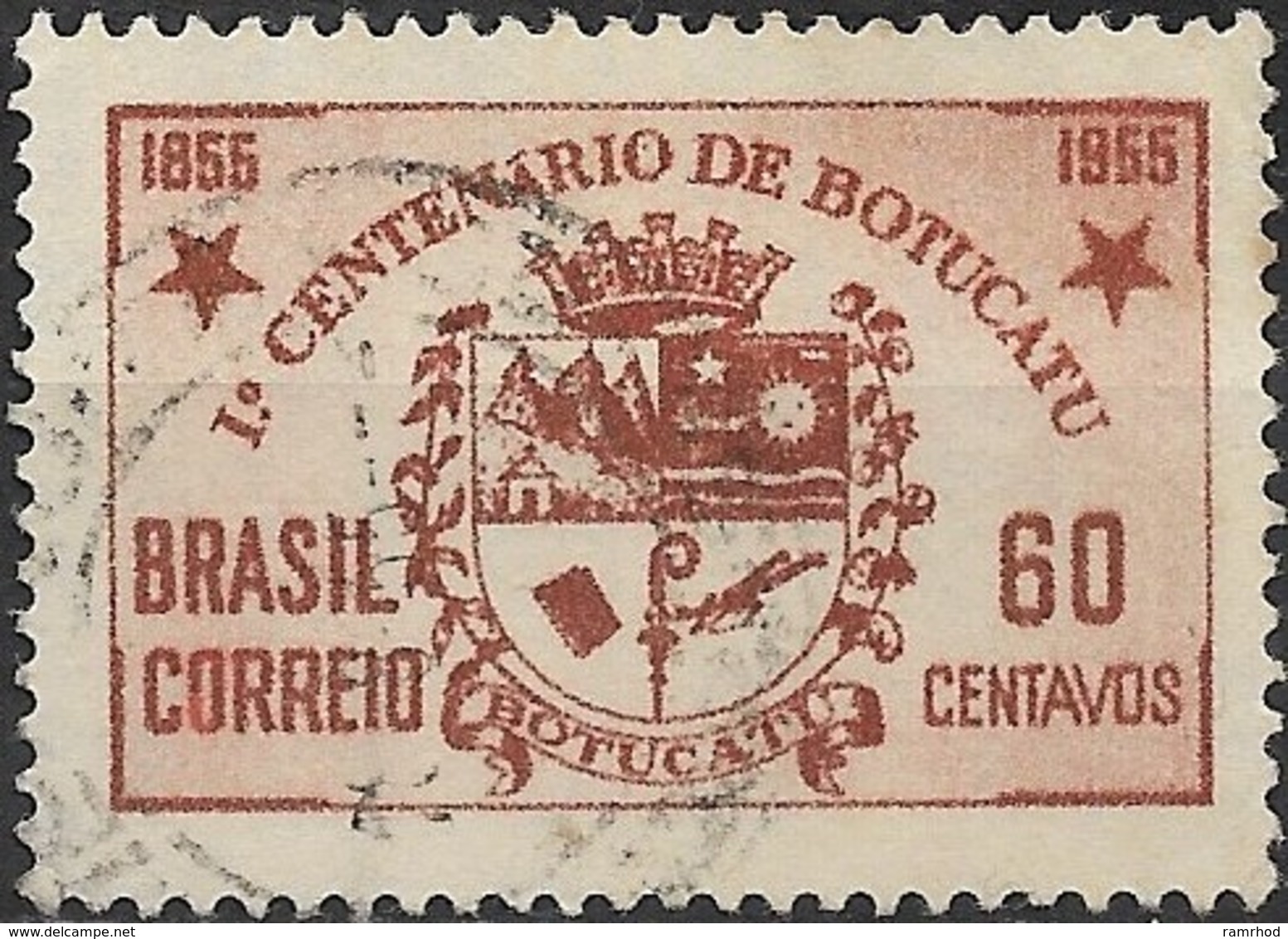 BRAZIL 1955 Centenary Of Botucatu - 60c Arms Of Botucatu FU - Used Stamps