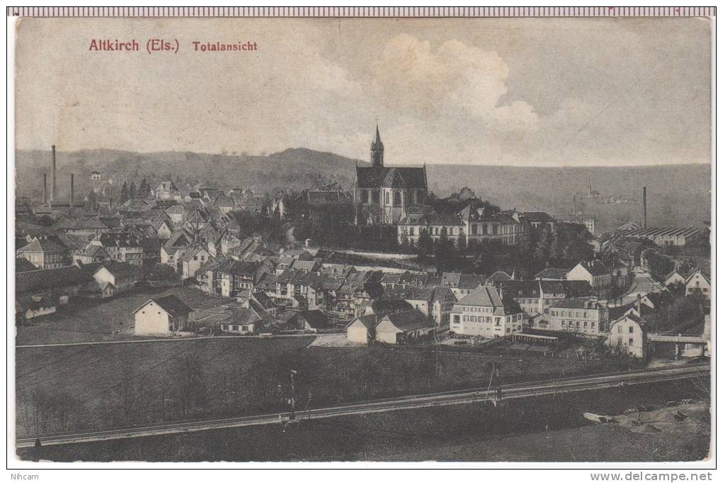 ALLEMAGNE - ALTKIRCH - Voy. 1913  Pour Territoire De Belfort (tachée, Voir) - Elsass