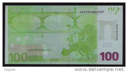 Test Note "Unknown/unbek." Testnote, 100 EURO, Type B, Beids. Druck, RRR, UNC, 140 X 70 Mm - Other & Unclassified