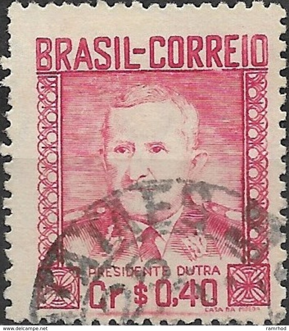 BRAZIL 1947 Commemorating Pres. Dutra. -  Red - 40c. FU - Gebraucht