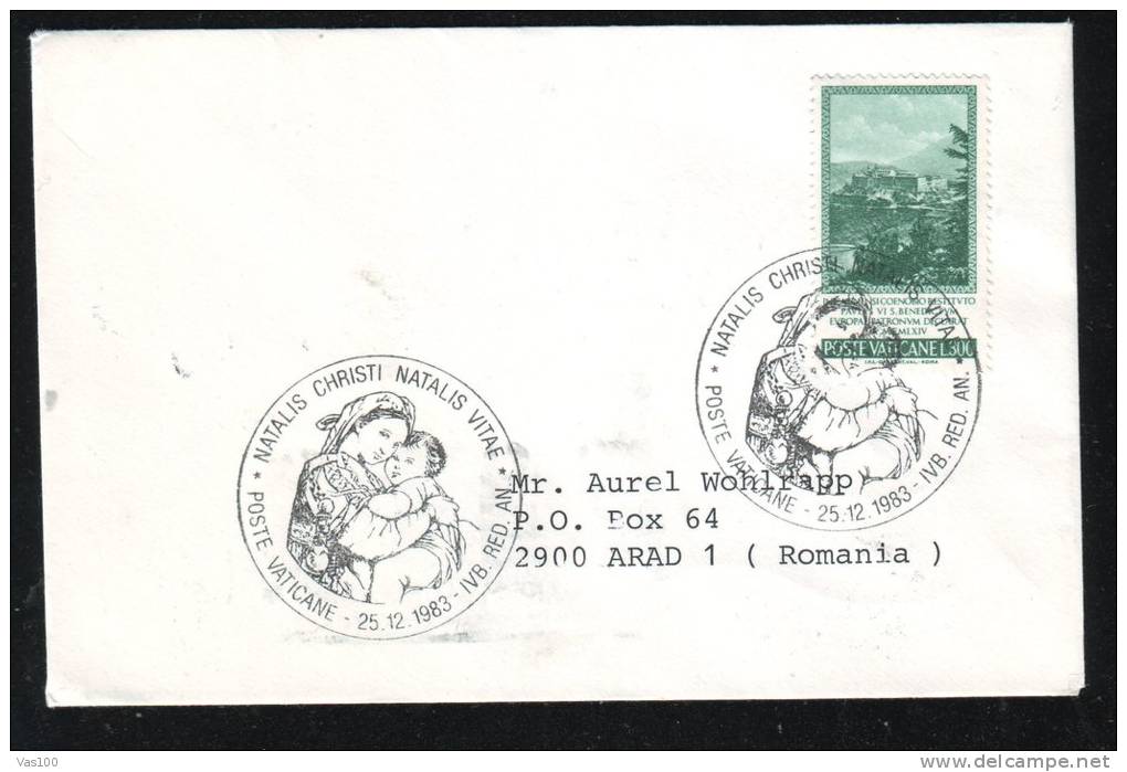 CHRISTMAS, 1983, METER MARK ON COVER, VATICAN - Noël