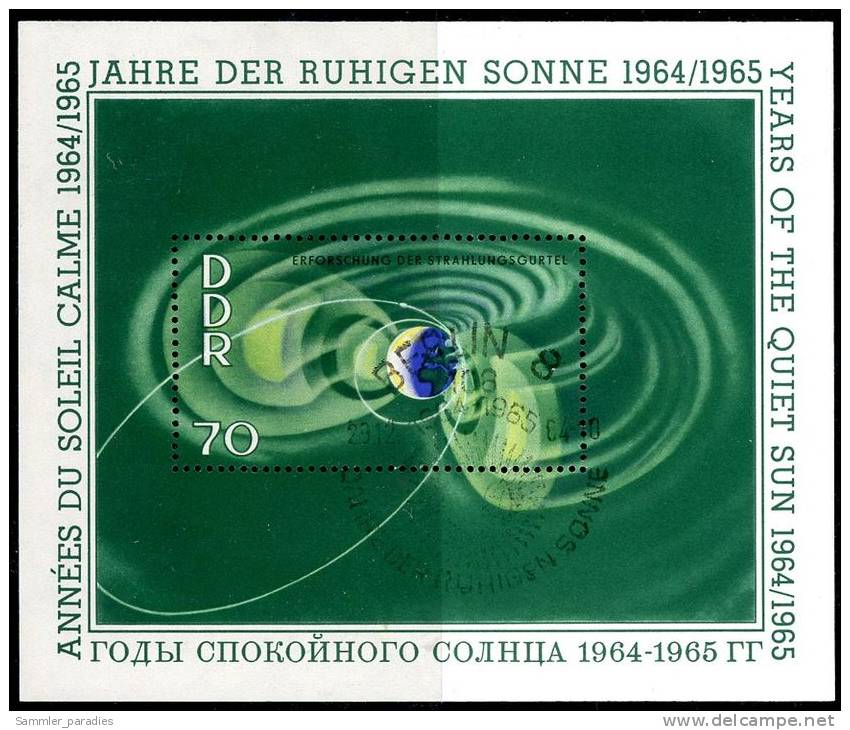 DDR - Michel Block 20 / 22 = 1081 / 1083 - &#9689; Gestempelt (B) - Jahr Der Ruhigen Sonne - Wert: 18,00 Mi€ - Gebraucht