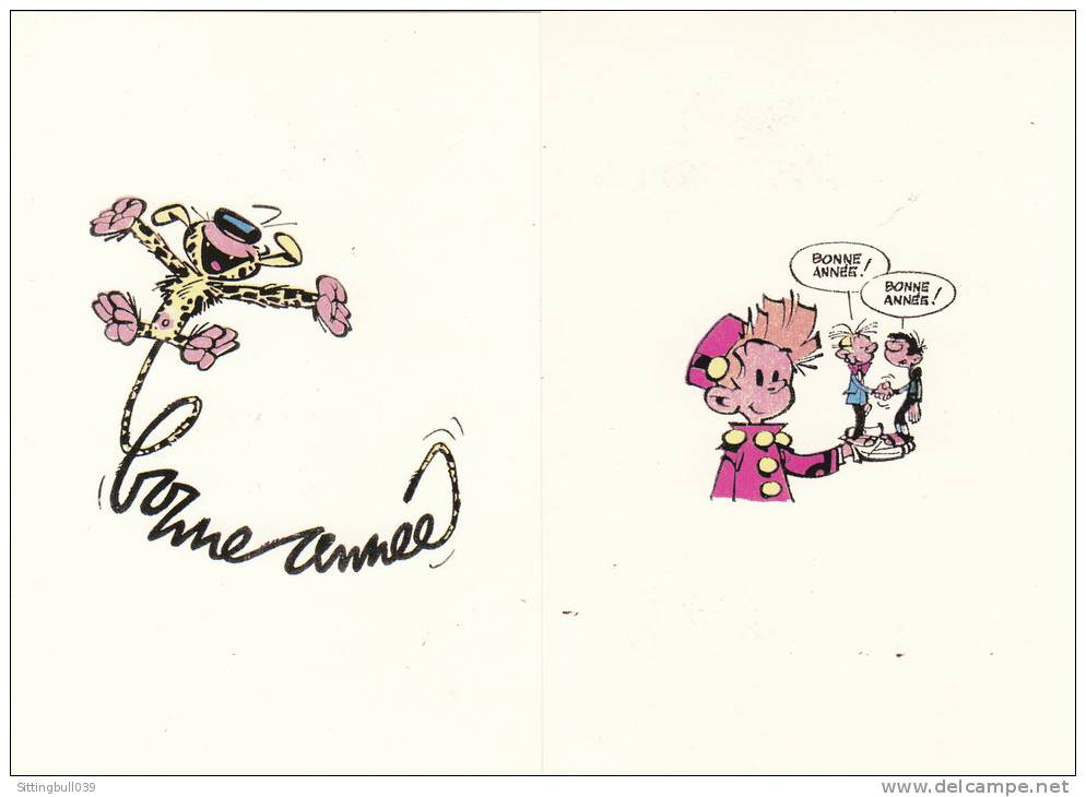 MORRIS, FRANQUIN, PEYO. Série Complète De 5 Cartes Postales Bonne Année 1995. Joyeux Noël. Editions CHUUUT !!!. épuisée. - Cartes Postales