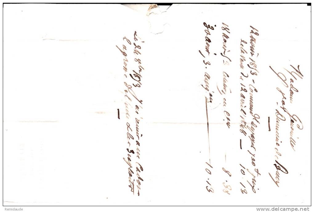 AISNE - 1853 - LETTRE De LA FERE (PC N°1252) Pour LAON Avec 25c REPUBLIQUE (RARE) - 1852 Luis-Napoléon