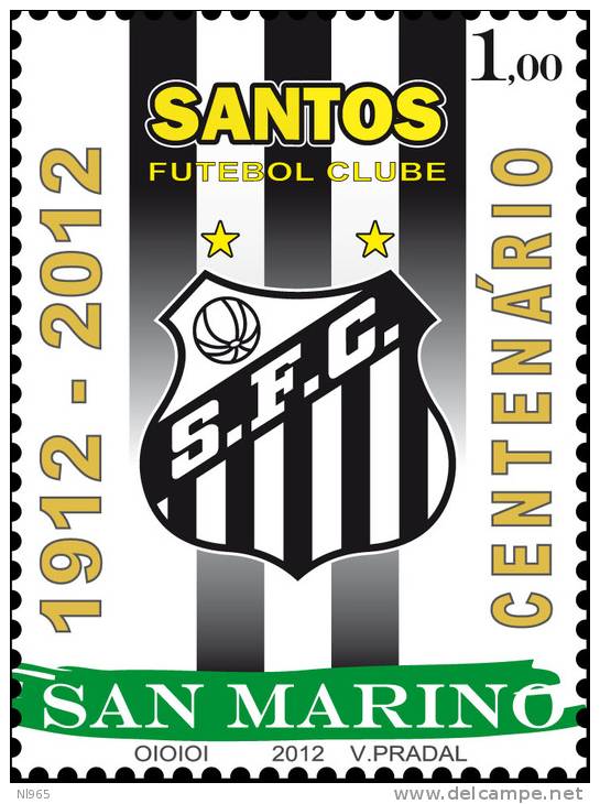 REPUBBLICA DI SAN MARINO - ANNO 2012 - CALCIO SANTOS FUTEBOLE CLUBE   - NUOVI MNH ** - Nuovi