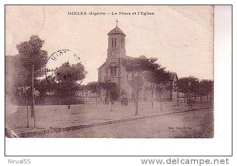 ALGERIE DJELFA Place Et église - Djelfa