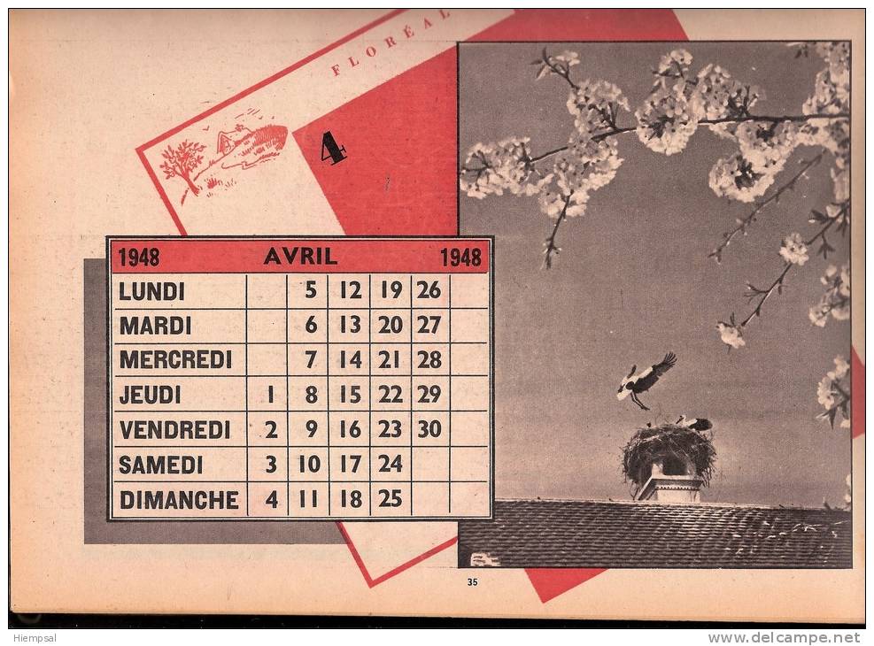 CALENDRIER  U.F.F.  UNION DES FEMMES FRANCAISE .   127 PAGES    DIMONSION  31X24 - Groot Formaat: 1941-60