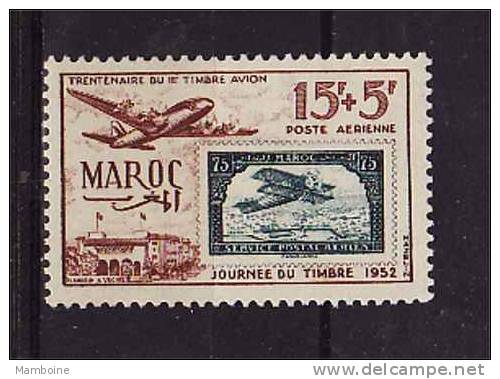 MAROC  Journée Du Timbre 1952  Aerien  N° 84  Neuf X (trace De Charn.) - Poste Aérienne