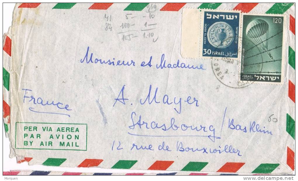 1655. Carta Aerea HACOREA (Israel) 1955 A Alemania - Covers & Documents