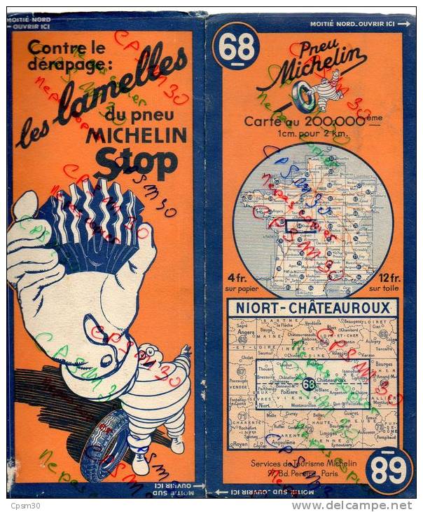 Carte Géographique MICHELIN - N° 068 NIORT - CHATEAUROUX N° 119 3623 - Strassenkarten