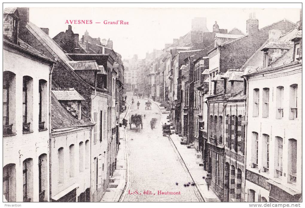 AVESNES - Grand'Rue - Superbe Carte Animée 1907 - Avesnes Sur Helpe