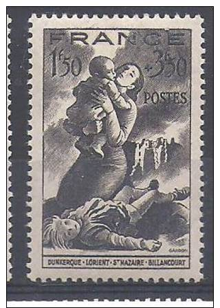 France 1943 N°584 *   / Au Profit Du Secours National - Nuovi