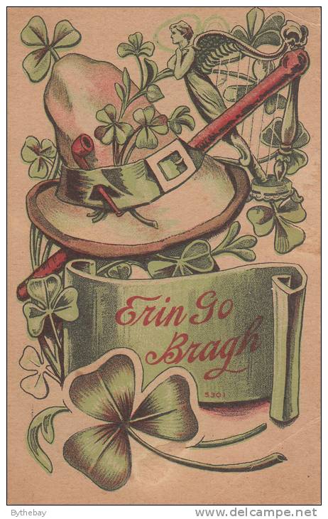 Erin Go Bragh - Hat, Harp, Shamrocks - Saint-Patrick's Day