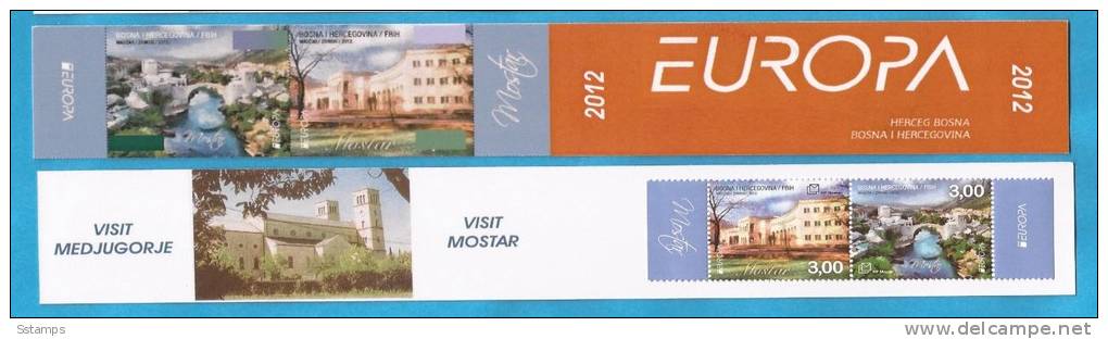 2012  BOSNIA  EUROPA CEPT CROATIAN PART  MOSTAR  VISIT  MEDJUGORJE  BOOKLET - 2012