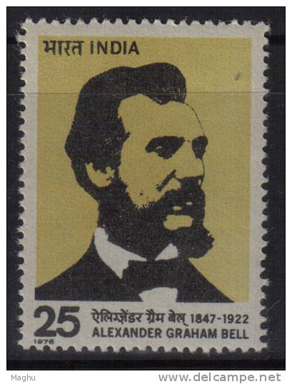 India MNH 1976,  Alexander Graham Bell, Telephone, Telecom, Famous People, - Unused Stamps