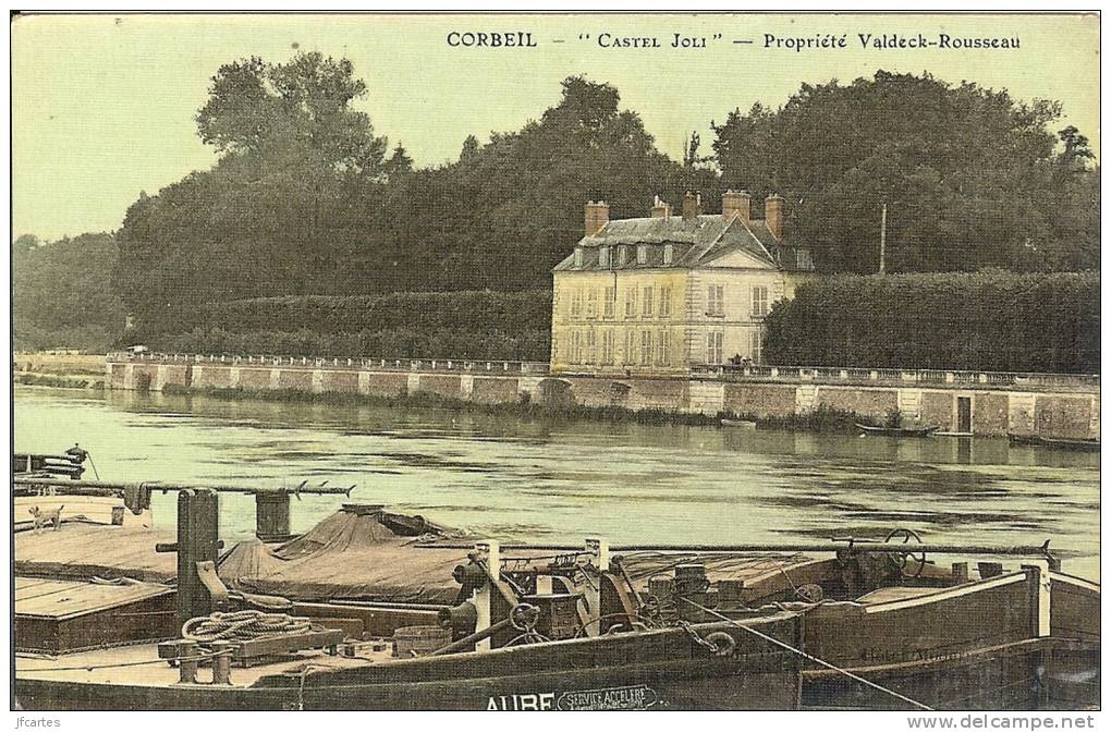 91 - CORBEIL -  "Castel Joli" - Propriété Valdeck-Rousseau - Carte Toilée - Corbeil Essonnes