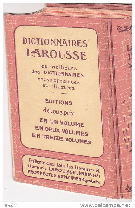 ¤¤  -  Petit Calendrier " LAROUSSE " De 1924  -  Dictionnaires  -  ¤¤ - Grand Format : 1921-40