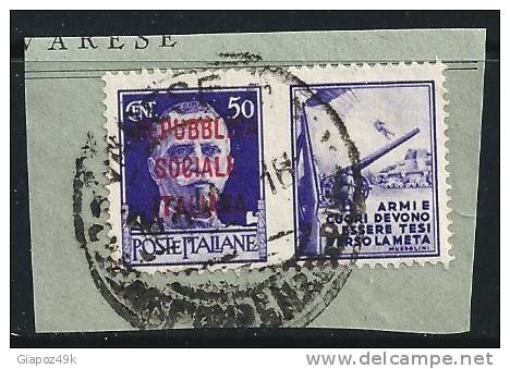 ● ITALIA - R.S.I. 1944 ֍ Propaganda GUERRA ● N.° 34 Usato Su Frammento - Cat. ? € - Lotto N. 1123 - Kriegspropaganda