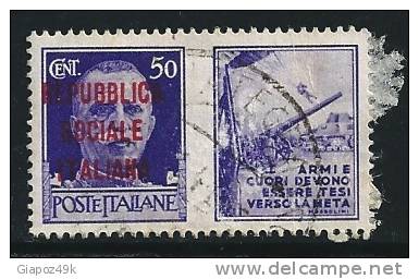 ● ITALIA - R.S.I. 1944 - Propaganda GUERRA - N.° 34 Usato - Cat. ? € - Lotto N. 1131 - Propaganda Di Guerra