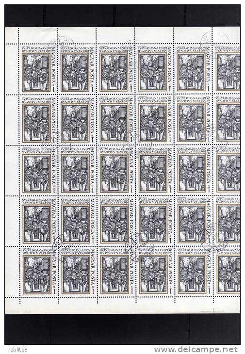 HUNGARY - UNGHERIA - MAGYAR 1973 Books And Literature, Books, 500th Anniv Of Book-printing SHEET USED - Feuilles Complètes Et Multiples