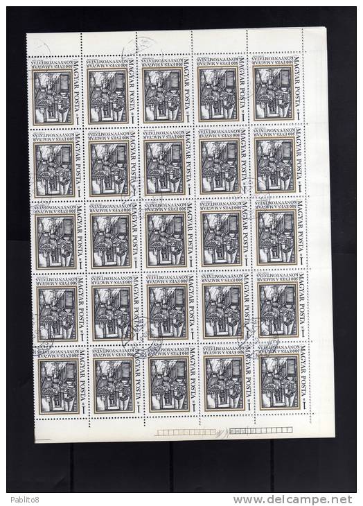 HUNGARY - UNGHERIA - MAGYAR 1973 Books And Literature, Books, 500th Anniv Of Book-printing SHEET USED - Ganze Bögen