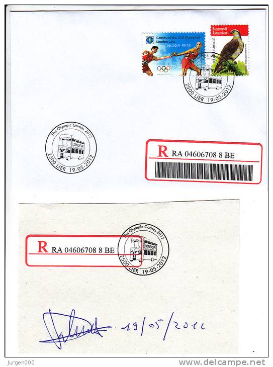 België, Reco-brief Met Recu, Eerste Dag-afstempeling, RARE (X14422) - Zomer 2012: Londen