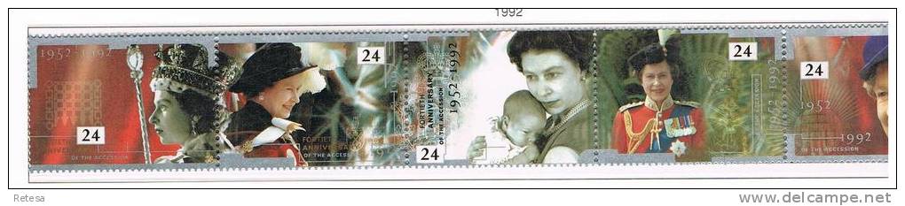 GREAT BRITAIN   QUEEN ELISABETH  40 JAAR OP DE TROON  1992 ** - Unused Stamps