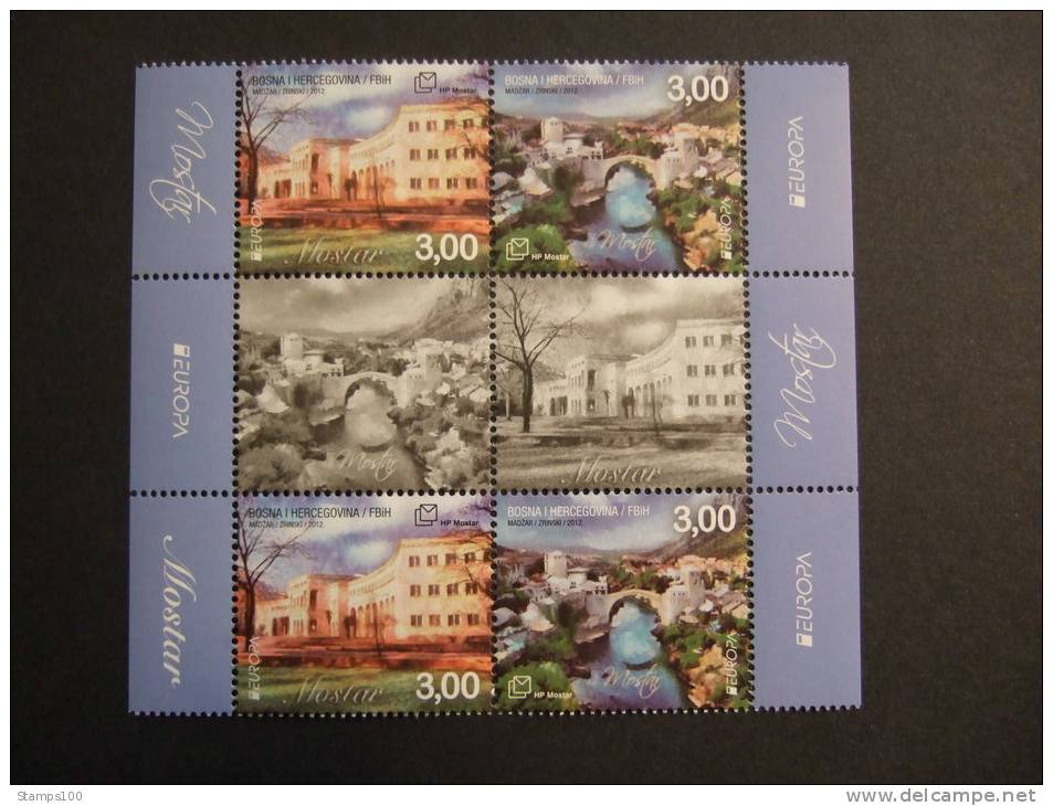 BOSNIA HERZEGOVINA CROATIAN POST     2012   CEPT  GUTTER PAIR    MNH **    (Q53-710) - 2012