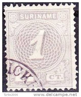 SURINAME 1890-93 Type Cijfer 1 Cent Grijs NVPH 16 - Suriname ... - 1975