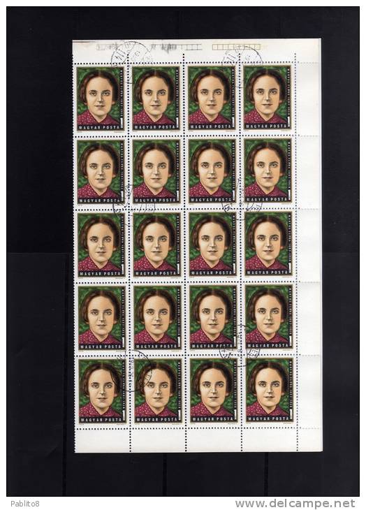 HUNGARY - UNGHERIA - MAGYAR 1972 MARTOS FLORA SHEET - FOGLIO USED - Ganze Bögen