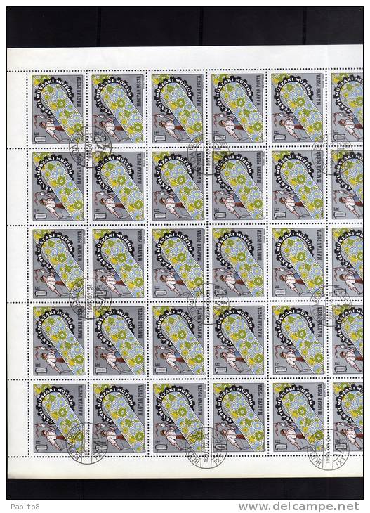 HUNGARY - UNGHERIA - MAGYAR 1972 Museum Of Textile TECHNOLOGY SHEET - FOGLIO USED - Full Sheets & Multiples