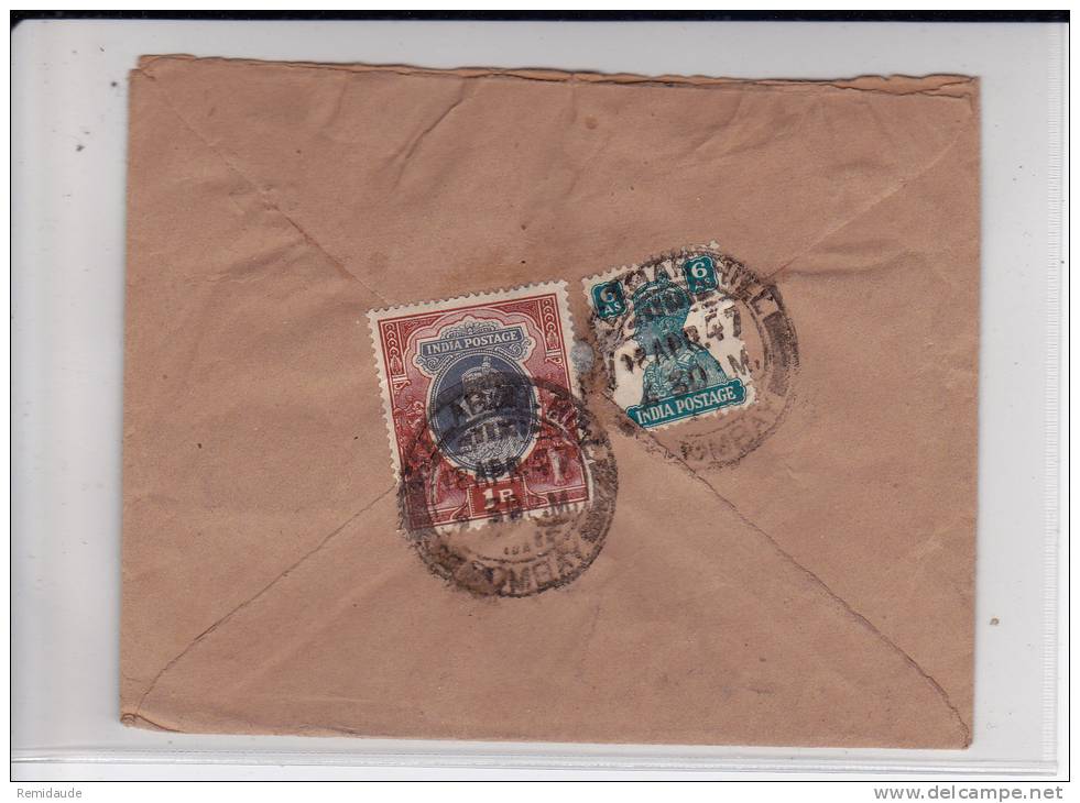 INDIA - 1947 - ENVELOPPE ENTIER POSTAL Par AVION De BOMBAY Pour ZÜRICH (SUISSE) - 1936-47 Roi Georges VI