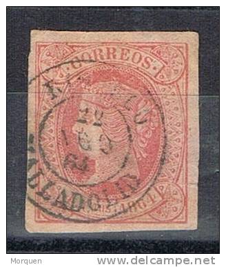 Sello 4 Cuartos Isabel II 1864, Fechador RIOSECO (Valladolid), Num 64 º - Used Stamps