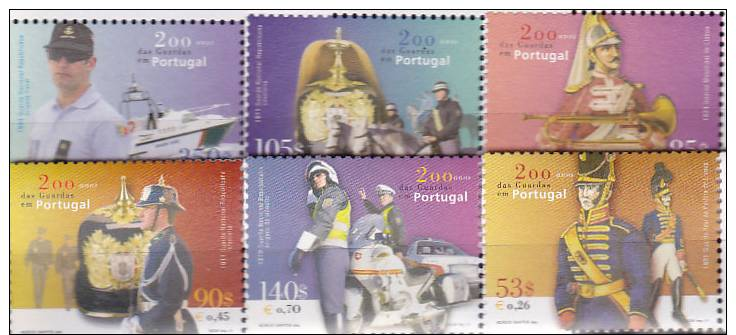 Portugal- 200 Jaar Gendarmerie.(GNR)-Reeks Van 6 Zegels. - Police - Gendarmerie