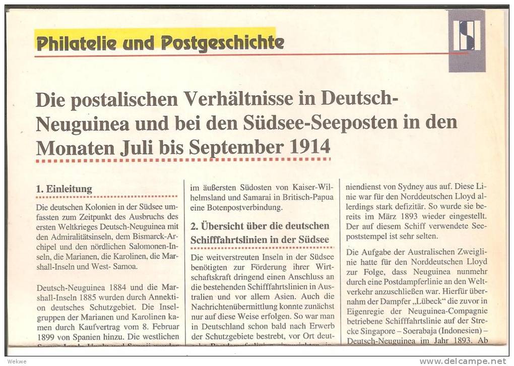 Dt. Neuguinea 1884-1914 (6 DIN A4 Seiten) - Kolonies En Buitenlandse Kantoren