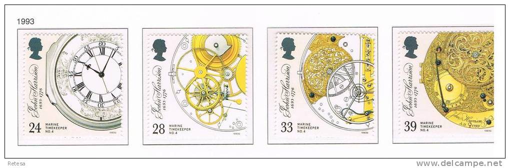 GREAT BRITAIN   300 JAAR GEBOORTE JOHN  HARRISON HORLOGE  ONTWERPER  1993 ** - Horlogerie