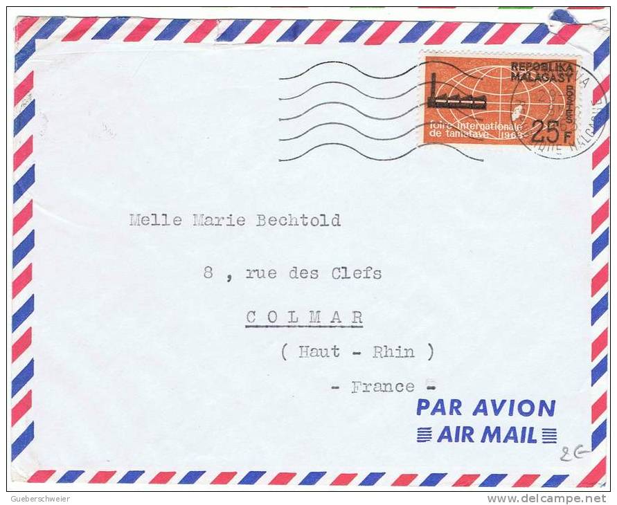 LA 47 - MADAGASCAR Belle Lettre Par Avion 1963 - Foire Internationale De Tananarive - Madagaskar (1960-...)