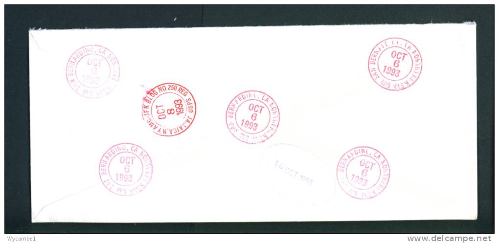 UNITED STATES  -  1993  Registered  Letter To Kuwait As Scans - Poststempel