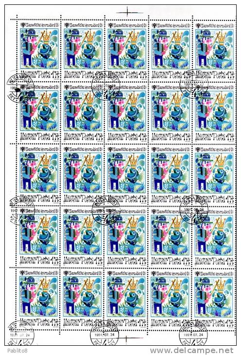 HUNGARY - UNGHERIA - MAGYAR 1979 International Year Of The Child SHEET FOGLIO USED - Ganze Bögen