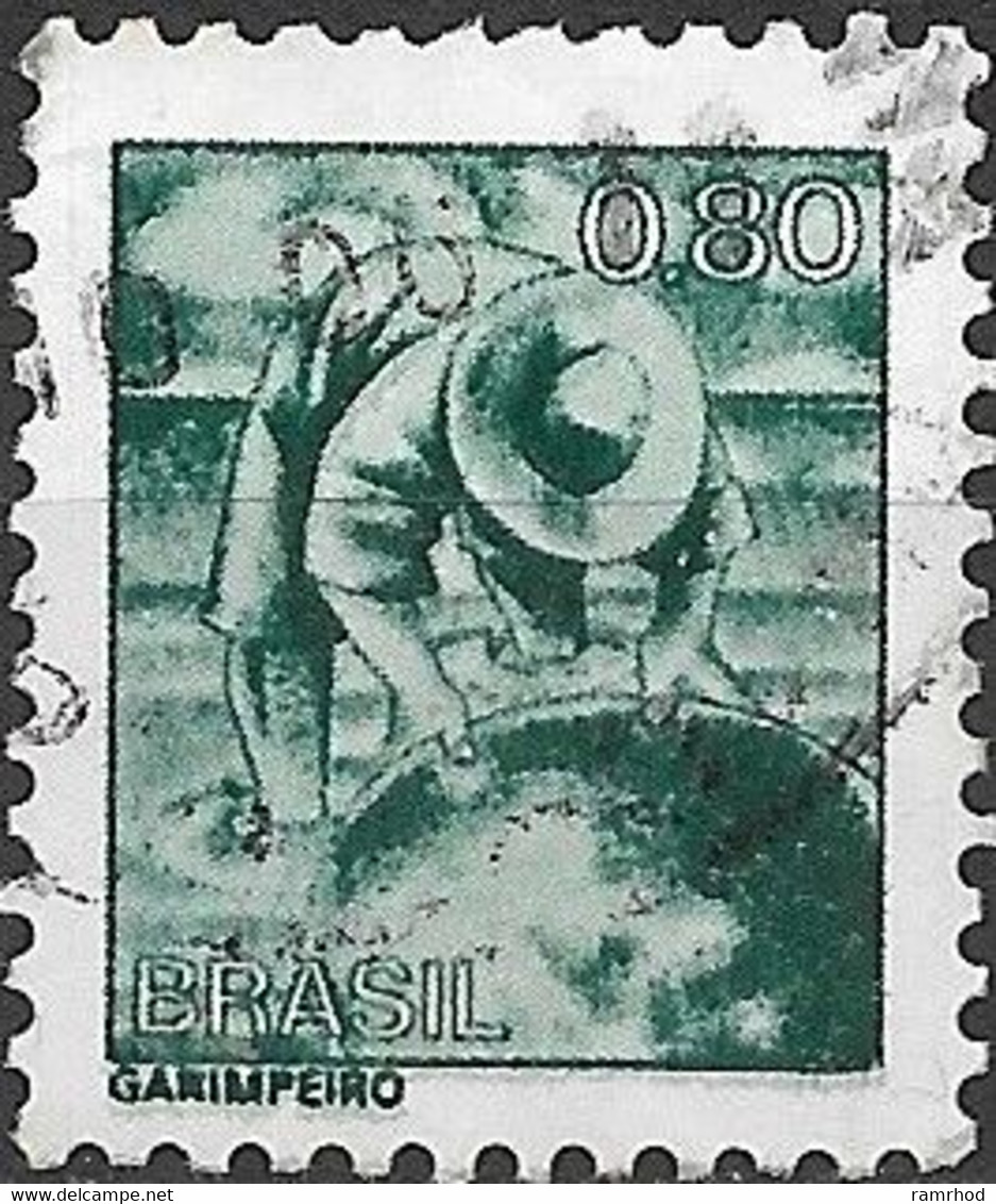 BRAZIL 1976 Gold Washer - 80c Green FU - Used Stamps