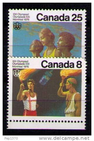 CANADA 1976 - JUEGOS OLIMPICOS DE MONTREAL - YVERT Nº  604 & 606 - Ete 1976: Montréal