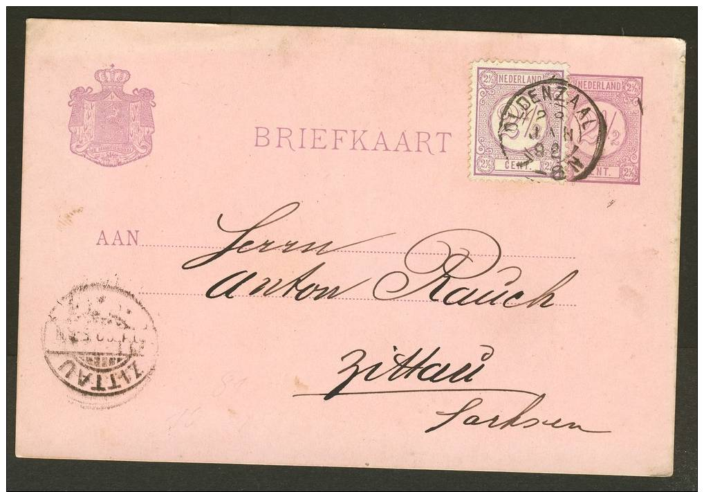 NL1898: OLDENZAAL, 2 1/2Cent Postkarte M.ZF - Postwaardestukken